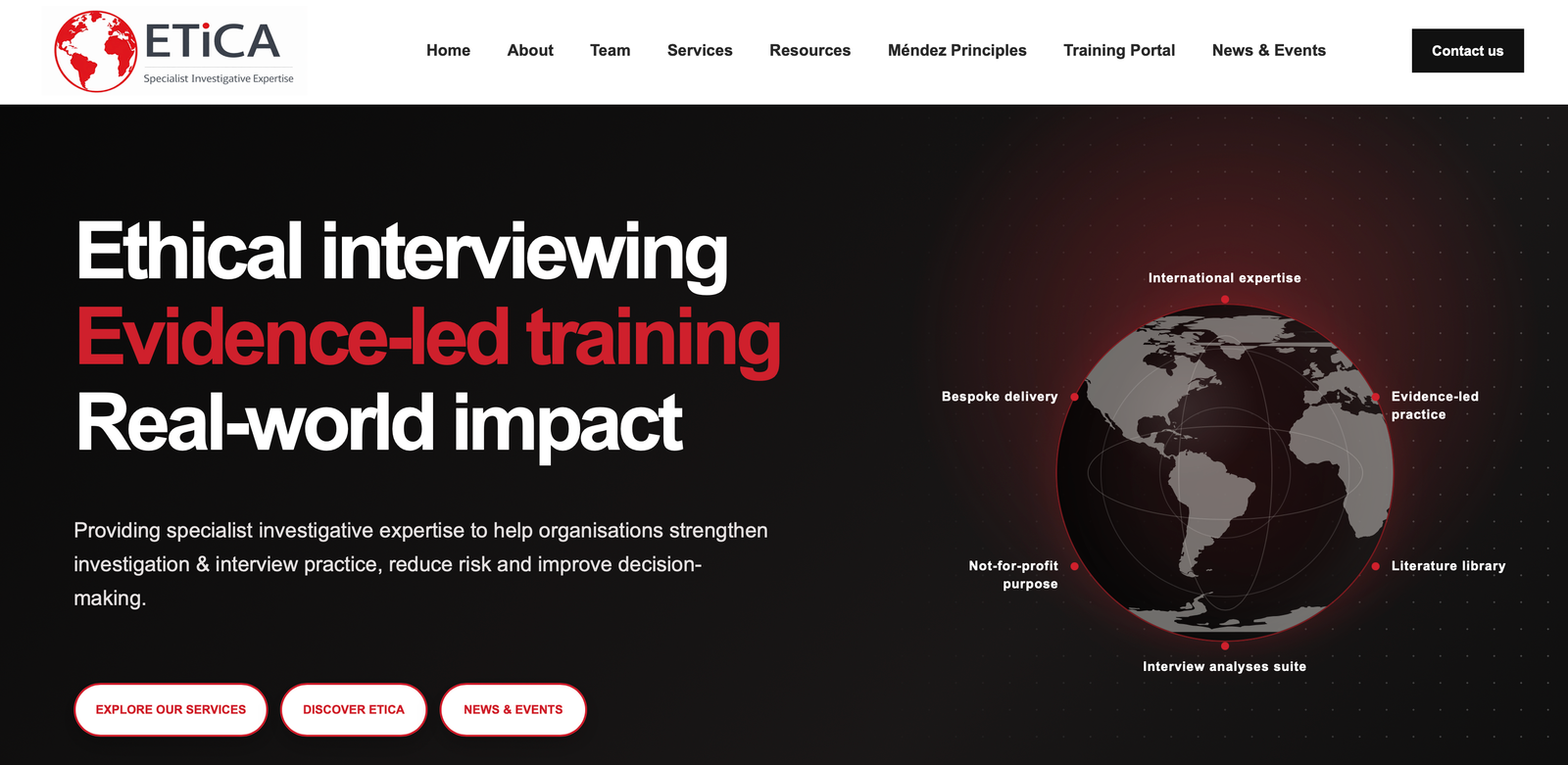 ETiCA Global website homepage